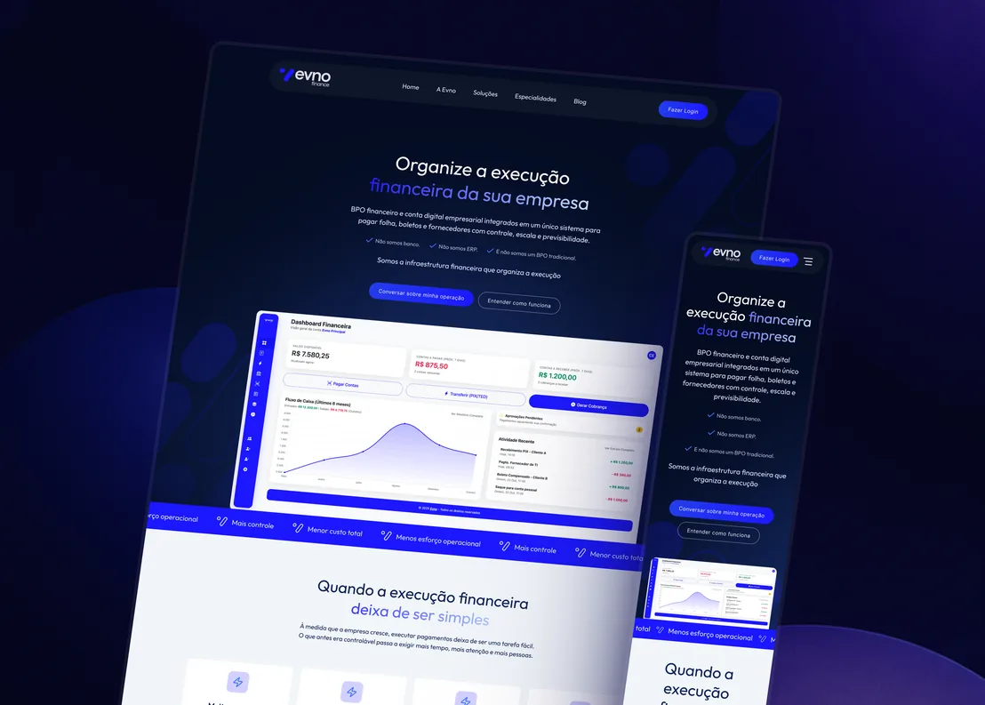 Evno Finance — plataforma financeira
